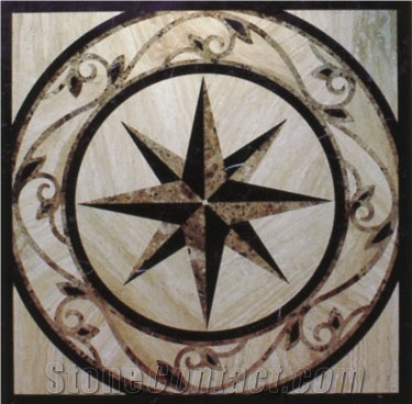 Light Emperador Marble & Dark Emperador Marble Waterjet Medallions/ Floor Medallions Pattern