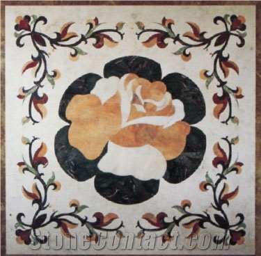 Light Emperador Marble & Dark Emperador Marble Waterjet Medallions/ Floor Medallions Pattern