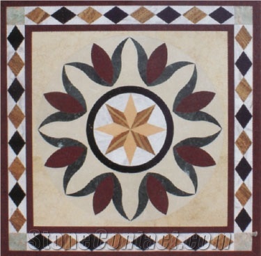 Light Emperador Marble & Dark Emperador Marble Waterjet Medallions/ Floor Medallions Pattern