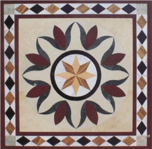 Light Emperador Marble & Dark Emperador Marble Waterjet Medallions/ Floor Medallions Pattern