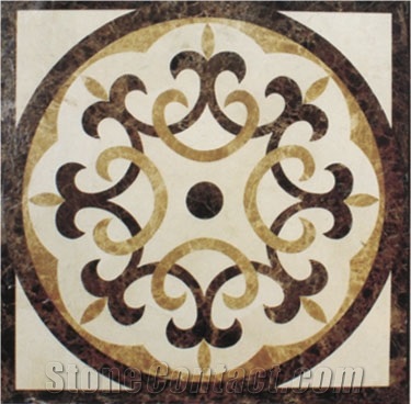 Light Emperador Marble & Dark Emperador Marble Waterjet Medallions/ Floor Medallions Pattern