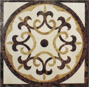 Light Emperador Marble & Dark Emperador Marble Waterjet Medallions/ Floor Medallions Pattern