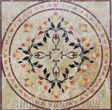 Light Emperador Marble Waterjet Medallions Pattern for Floor Covering
