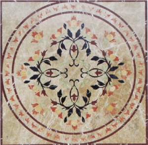 Light Emperador Marble Waterjet Medallions Pattern for Floor Covering