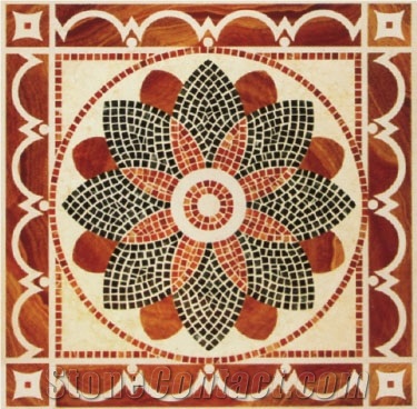 Light Emperador Marble Waterjet Medallions Pattern for Floor Covering