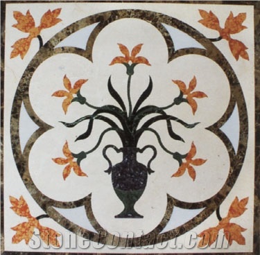 Light Emperador Marble Waterjet Medallions Pattern for Floor Covering
