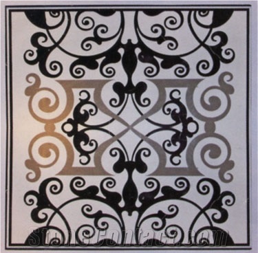 Light Emperador Marble Waterjet Medallions Pattern for Floor Covering
