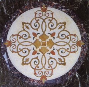 Light Emperador Marble Waterjet Medallions Pattern for Floor Covering