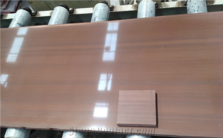 Polished China Red Wooden Vein Sandstone Tiles & Slabs Wall Cladding/ Tiles for Wall Covering