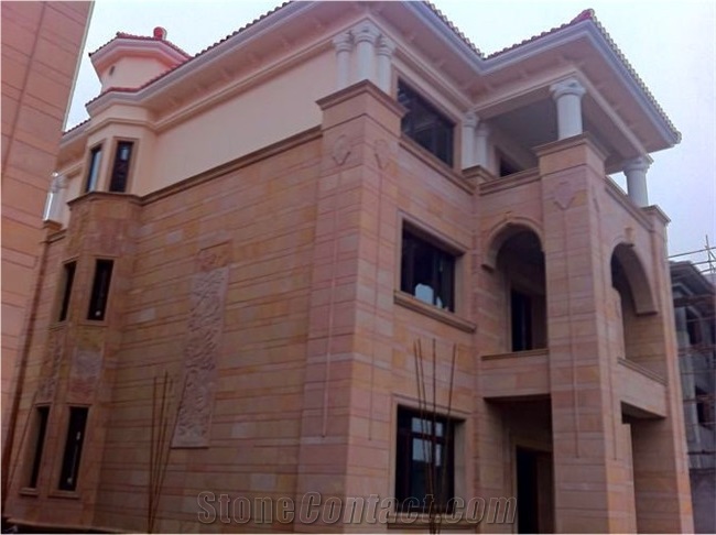 Polished China Red Wooden Vein Sandstone Tiles & Slabs Wall Cladding/ Tiles for Wall Covering