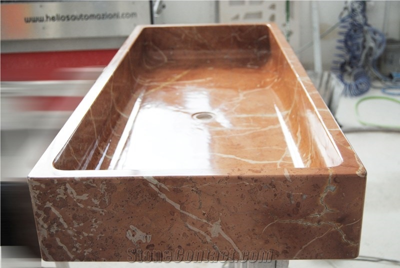 Rosso Alicante Marble Round Wash Sinks/ Rojo Alicante Classical Marble Bathroom Sinks/Spain Red Marble Basins for Hotel Bathroom Decoration