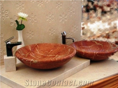 Rosso Alicante Marble Square Farm Wash Sinks/ Rojo Alicante Classical Marble Bathroom Sinks/Spain Red Marble Basins for Hotel Bathroom Decoration