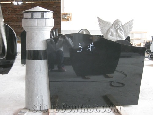 Shanxi Black Granite Cross Tombstone & Mounment / Western Style Monuments