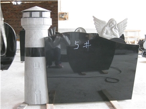 Shanxi Black Granite Cross Tombstone & Mounment / Western Style Monuments