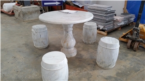 Chenchun Color Onyx Table and Stool,Round Stone,Table and Stool
