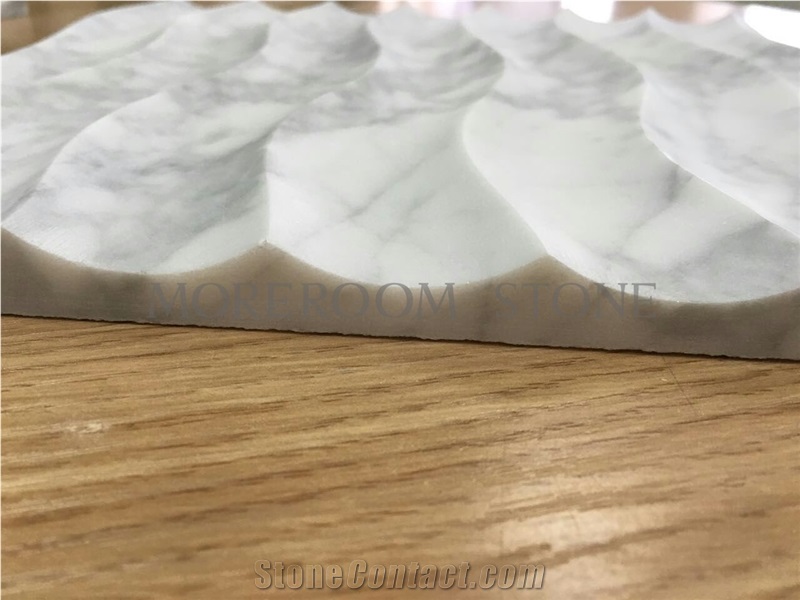 2016 Bianco Carrara D Marble Design 3d Wall Tiles Italy Marble White Marble Price in Square Meter