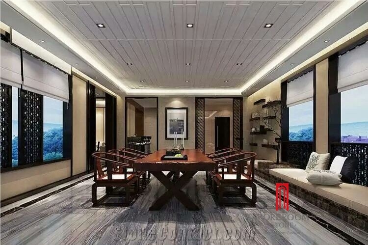 Blue Marble Look Porcelain Flooring Tile