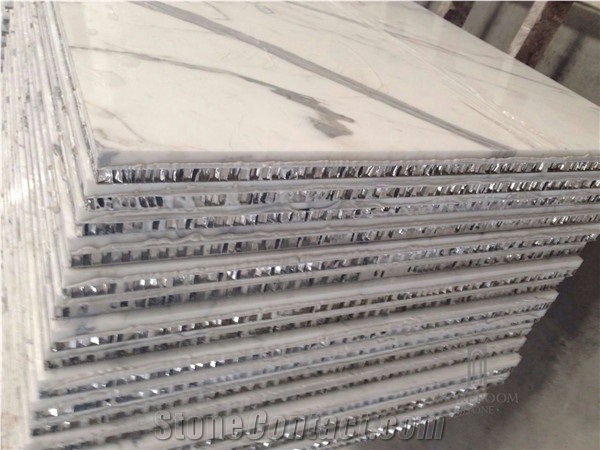 Carrara White Marble Composite with Aluminium Honeycomb Stone Panel