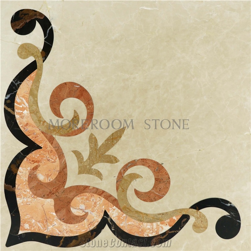 Colorful Composite Marble Waterjet Medallion