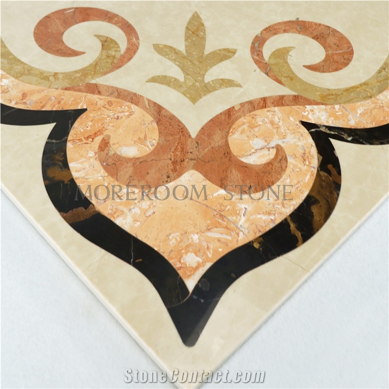 Colorful Composite Marble Waterjet Medallion