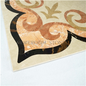 Colorful Composite Marble Waterjet Medallion