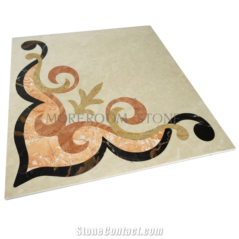 Colorful Composite Marble Waterjet Medallion