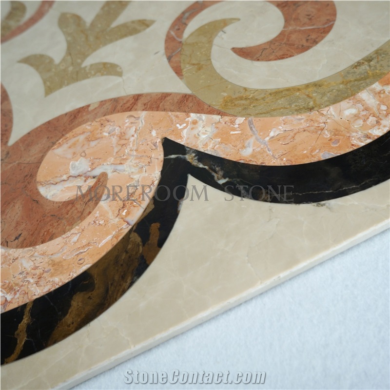 Colorful Composite Marble Waterjet Medallion