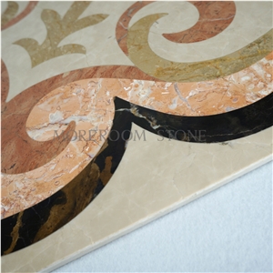 Colorful Composite Marble Waterjet Medallion