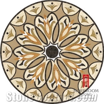 Customized Ceramic Tile, Water Jet Porcelain Marble Tile, Round Design Ceramic Tile for Hall,Decorative Porcelain Tile Made in Foshan