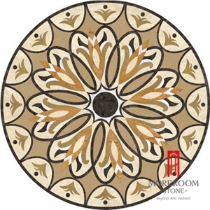 Customized Ceramic Tile, Water Jet Porcelain Marble Tile, Round Design Ceramic Tile for Hall,Decorative Porcelain Tile Made in Foshan