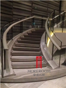 Dark Grey Wood Grain Marble Stairs, Grey Marble Floor Design Pictures