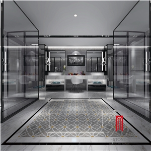 Glazed Lauren Gold Marble Pattern Decorative Floor Porcelain Tile