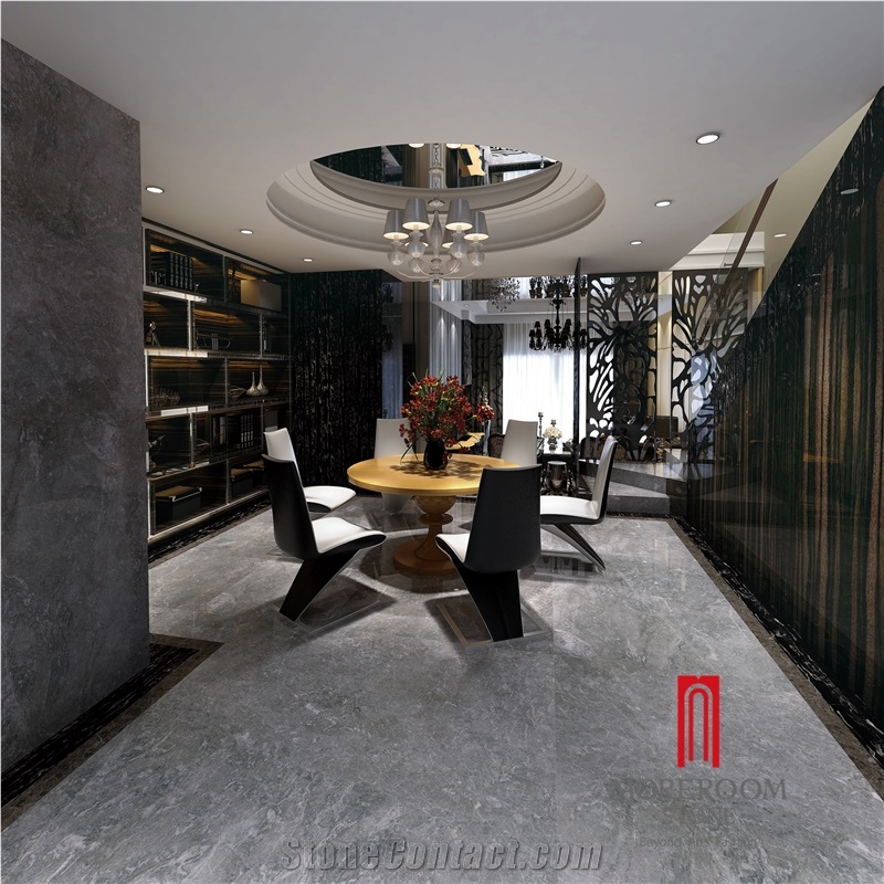 Glazed Messi Grey Marble Pattern Decorative Floor Porcelain Tile