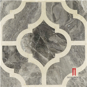 Grey Marble,Spain Beige Marble Water-Jet Pattern Flooring