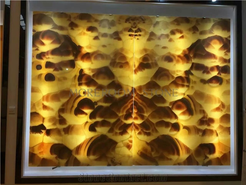 Natural Transparent Stone Orange Onyx Slabs for Sale