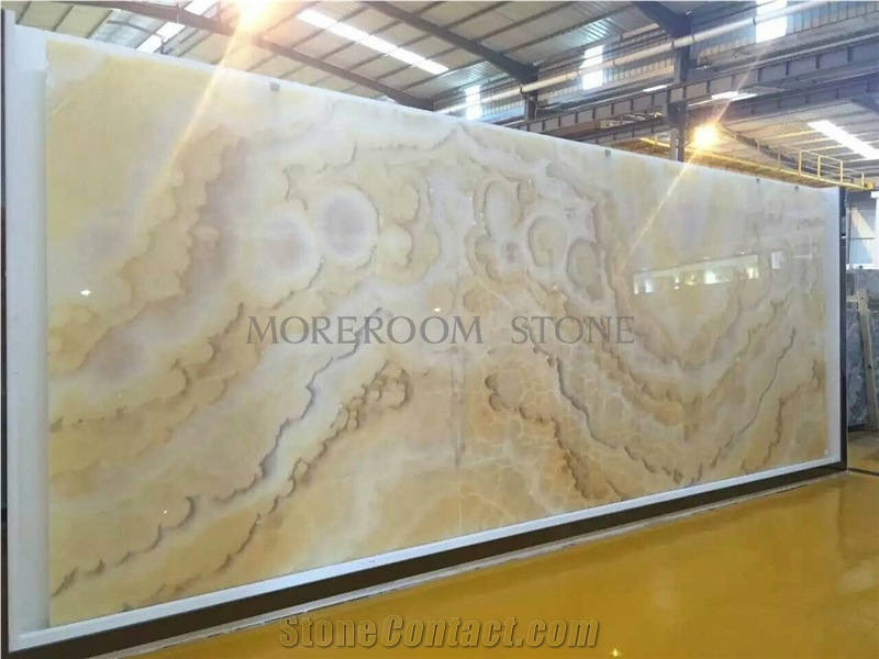 Natural Transparent Stone Orange Onyx Slabs for Sale