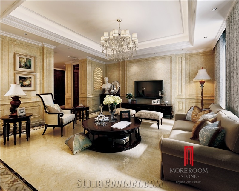 Nuva Beige Marble Imitation Ceramic Tiles for Floor and Wall Decoration