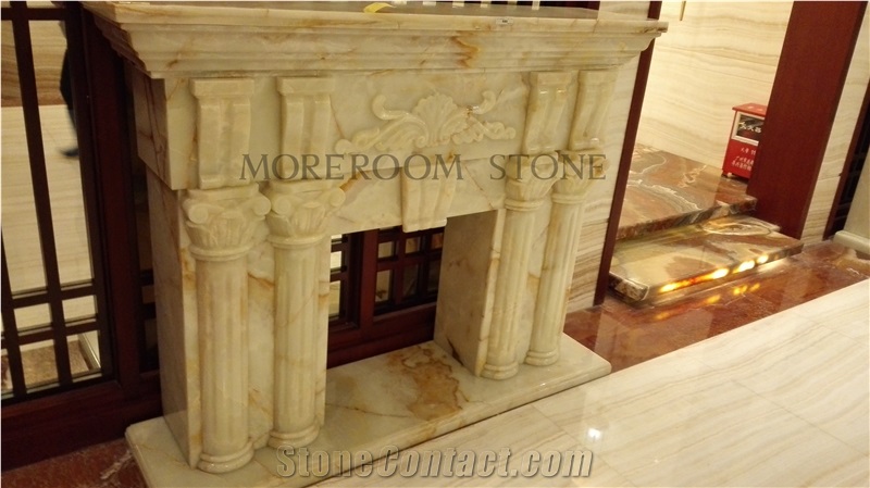 Onyx Fireplace Decorating for Villa