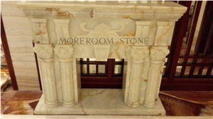 Onyx Fireplace Decorating for Villa