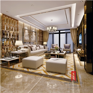 Roman Travertine Foshan Full Polished Tiles Floor Ceramic Porcelain 60 X 60cm