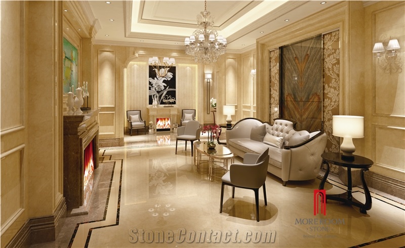 Shayan Beige Foshan Glossy Copy Marble Polished Floor Porcelain Tile