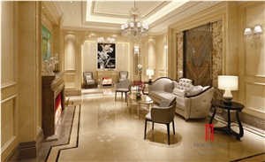 Shayan Beige Foshan Glossy Copy Marble Polished Floor Porcelain Tile