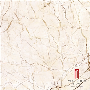 Sofitel Gold Full Polished Marble Look Glossy Porcelain Floor Tiles