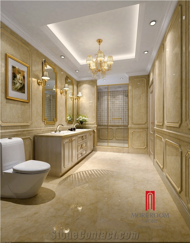 Sofitel Gold Full Polished Marble Look Glossy Porcelain Floor Tiles