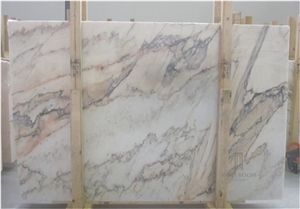 Statuario Rosso Marble White Estremoz Marble with Pink Statuario Veins Slabs & Tiles