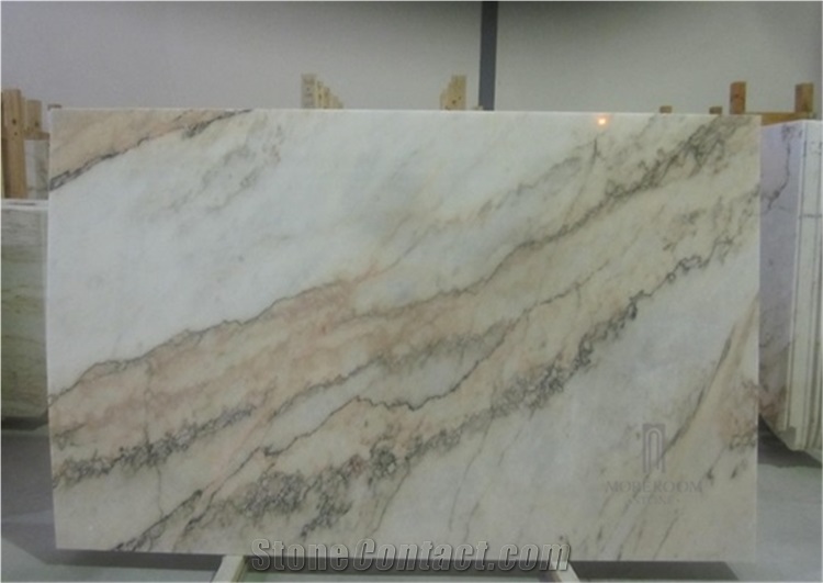 Statuario Rosso Marble White Estremoz Marble with Pink Statuario Veins Slabs & Tiles