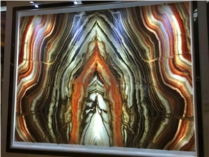 Translucent Bookmatch Fantasy Onyx Tiles for Wall Background Decoration