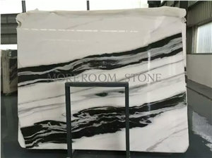 White and Black China Panda White Marble Slabs