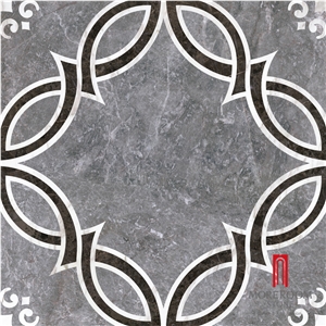 White Marble Grey Marble Showroom Design Ceramic Tile