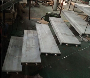 Space Silver, Sky Silver Turkey Marble Steps & Risers